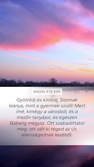 Mikeás 4:10 KAR Bible Verse Image