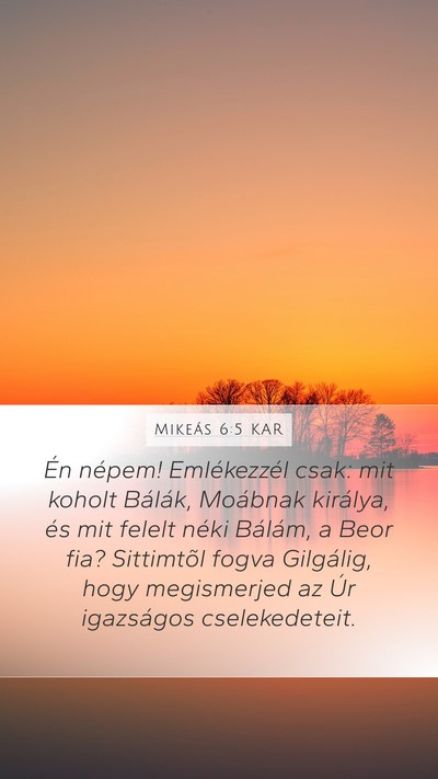 Mikeás 6:5 KAR Bible Verse Image