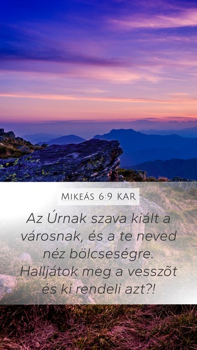 Mikeás 6:9 KAR Bible Verse Image