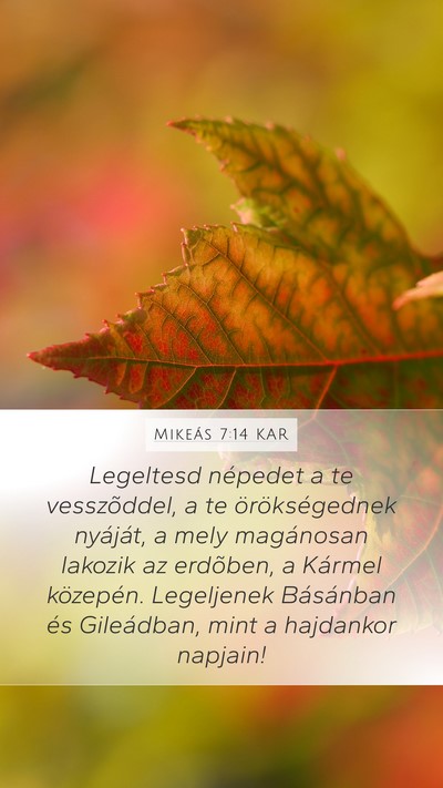 Mikeás 7:14 KAR Bible Verse Image