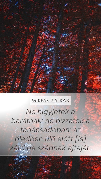 Mikeás 7:5 KAR Bible Verse Image