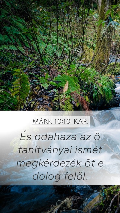 Márk 10:10 KAR Mobile Phone Wallpaper - És odahaza az õ tanítványai ismét - Mobile Bible Verse Wallpaper