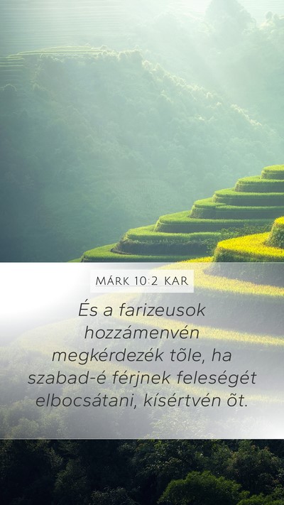 Márk 10:2 KAR Mobile Phone Wallpaper - És a farizeusok hozzámenvén megkérdezék - Mobile Bible Verse Wallpaper