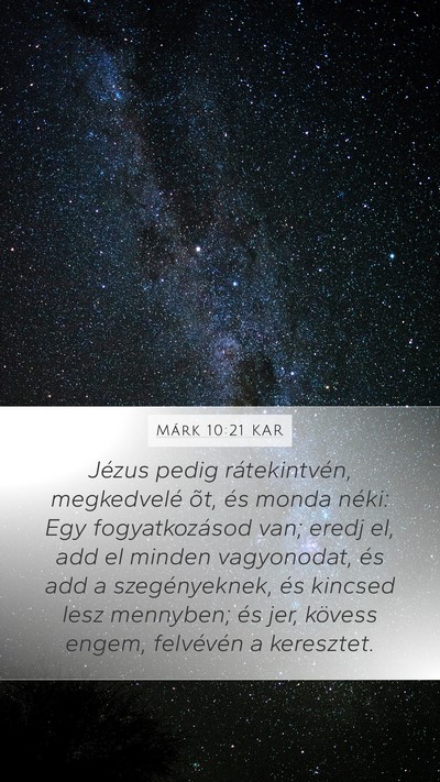 Márk 10:21 KAR Bible Verse Image