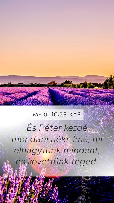 Márk 10:28 KAR Bible Verse Image