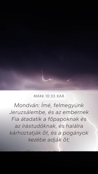 Márk 10:33 KAR Bible Verse Image