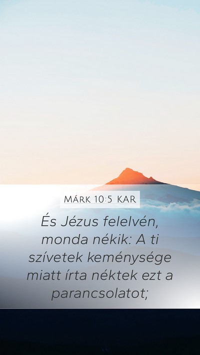 Márk 10:5 KAR Bible Verse Image