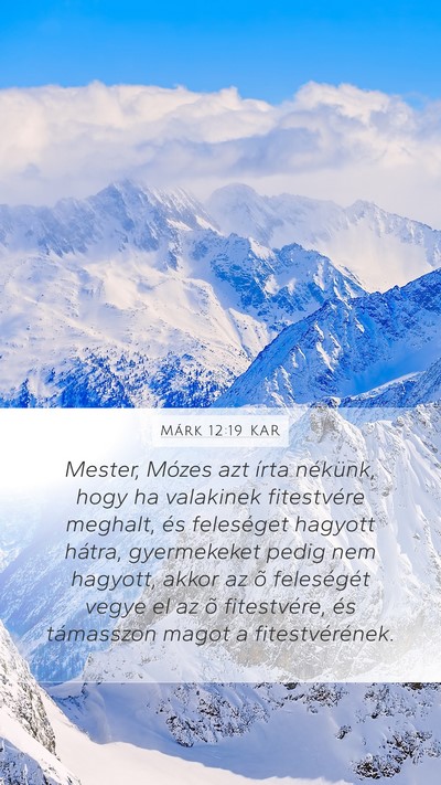 Márk 12:19 KAR Bible Verse Image