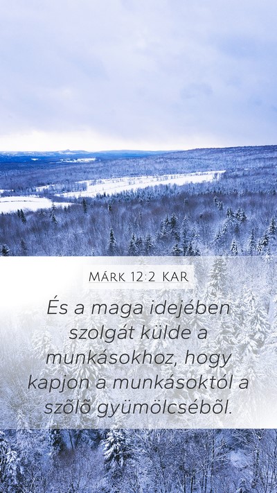 Márk 12:2 KAR Mobile Phone Wallpaper - És a maga idejében szolgát külde a - Mobile Bible Verse Wallpaper
