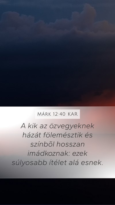 Márk 12:40 KAR Bible Verse Image