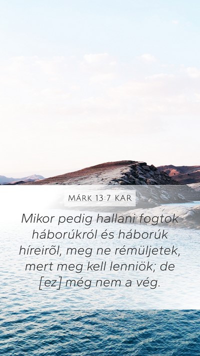 Márk 13:7 KAR Bible Verse Image