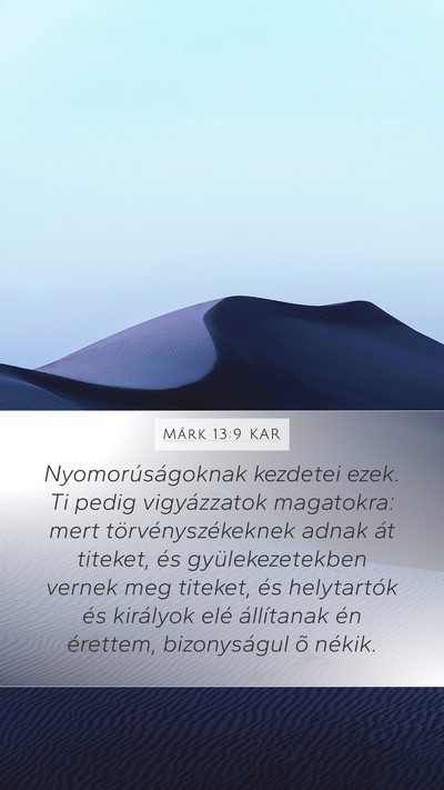 Márk 13:9 KAR Bible Verse Image