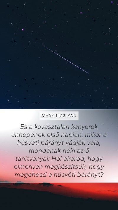 Márk 14:12 KAR Bible Verse Image
