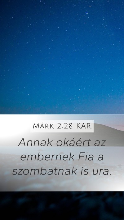 Márk 2:28 KAR Bible Verse Image
