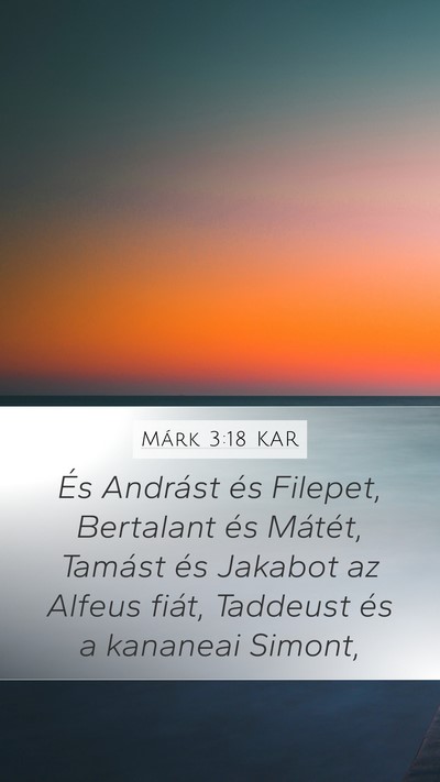 Márk 3:18 KAR Bible Verse Image