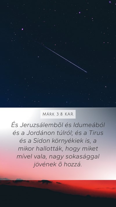 Márk 3:8 KAR Bible Verse Image