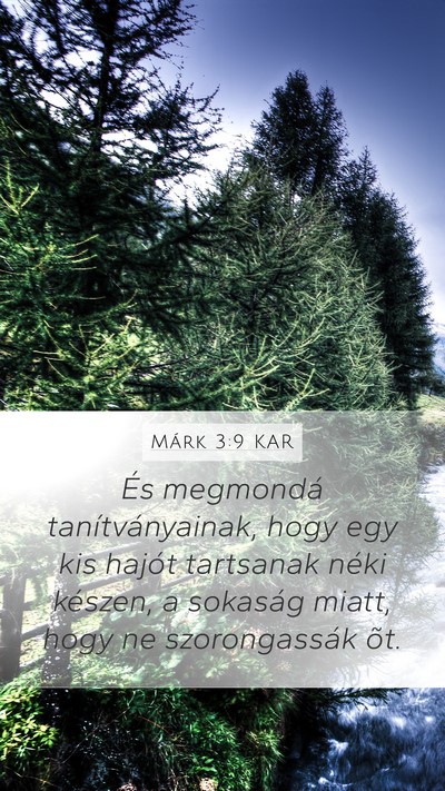 Márk 3:9 KAR Bible Verse Image