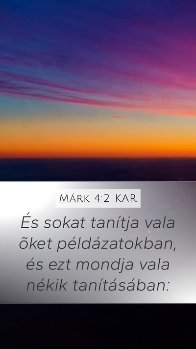 Márk 4:2 KAR Bible Verse Image