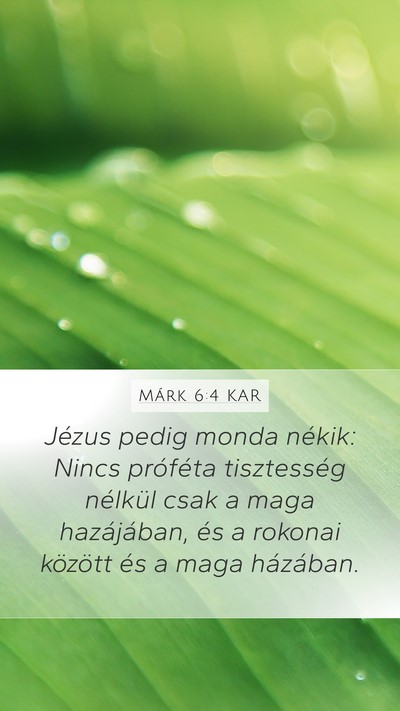 Márk 6:4 KAR Bible Verse Image