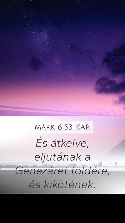 Márk 6:53 KAR Bible Verse Image