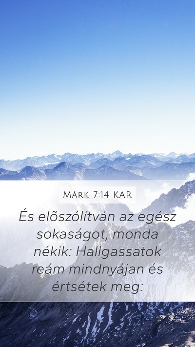 Márk 7:14 KAR Bible Verse Image