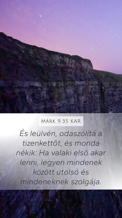 Márk 9:35 KAR Bible Verse Image