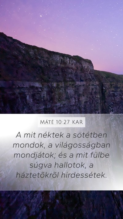 Máté 10:27 KAR Bible Verse Image