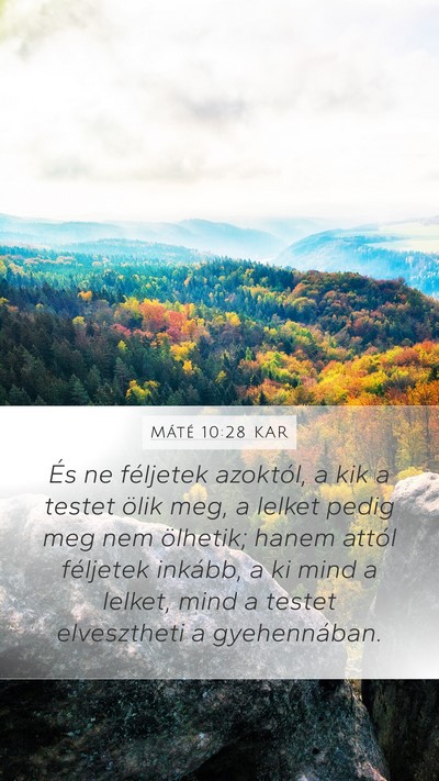 Máté 10:28 KAR Bible Verse Image