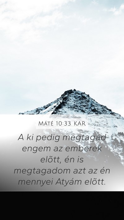 Máté 10:33 KAR Bible Verse Image