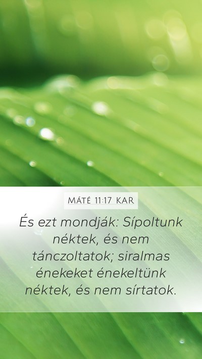 Máté 11:17 KAR Bible Verse Image