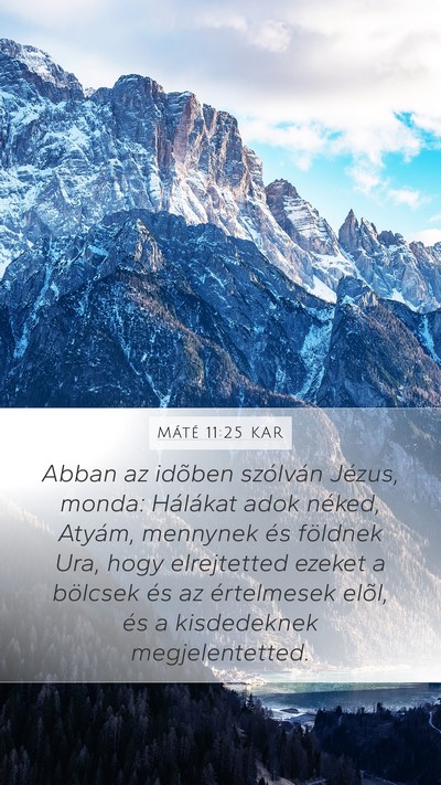 Máté 11:25 KAR Bible Verse Image