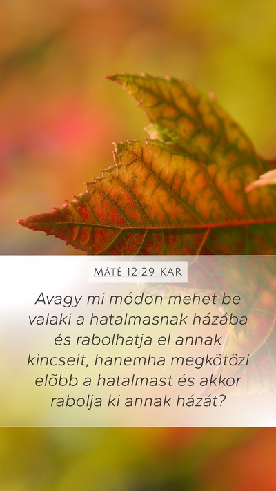 Máté 12:29 KAR Bible Verse Image