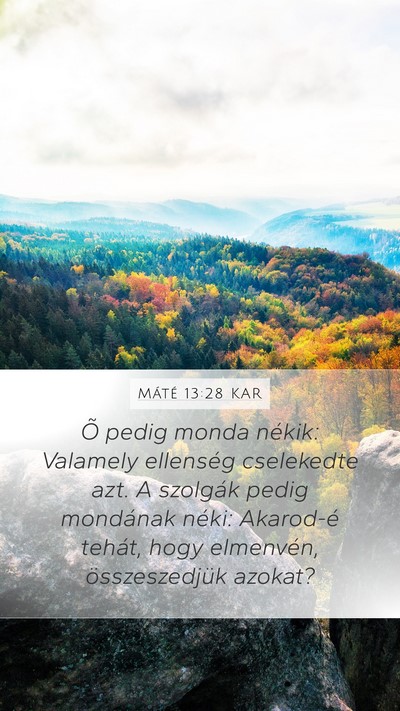 Máté 13:28 KAR Bible Verse Image