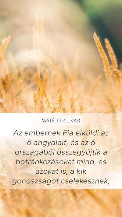 Máté 13:41 KAR Bible Verse Image