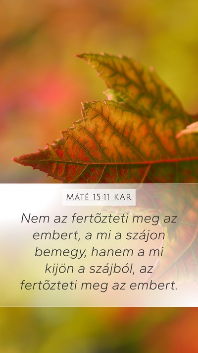 Máté 15:11 KAR Bible Verse Image