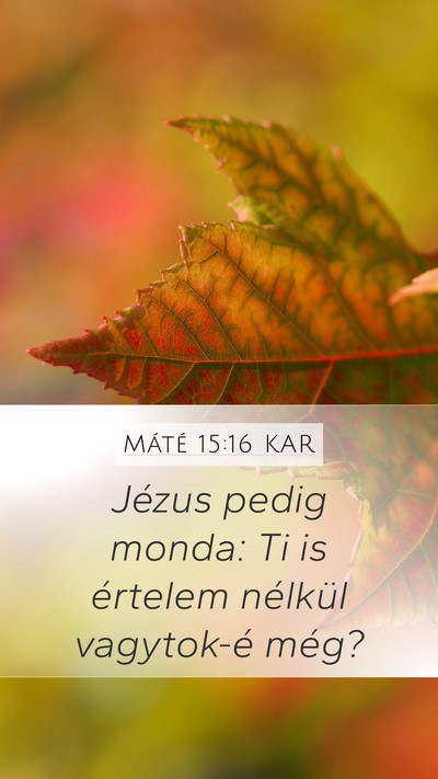 Máté 15:16 KAR Bible Verse Image