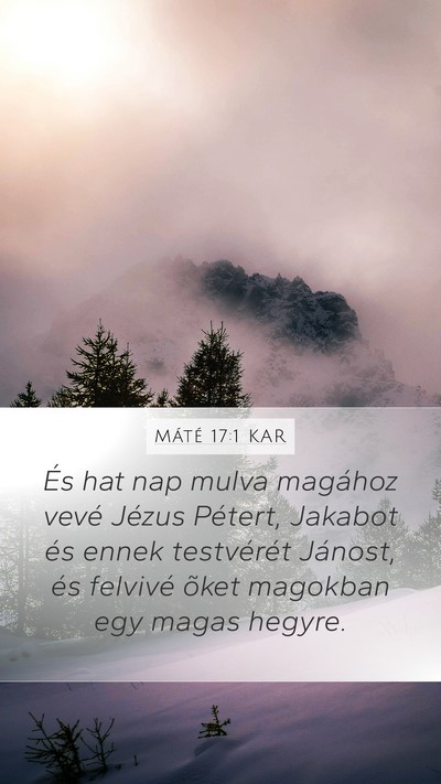 Máté 17:1 KAR Mobile Phone Wallpaper - És hat nap mulva magához vevé Jézus Pétert, - Mobile Bible Verse Wallpaper