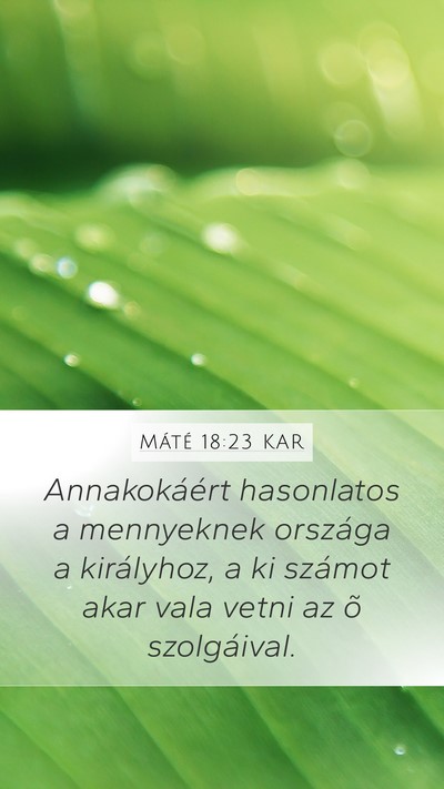 Máté 18:23 KAR Bible Verse Image