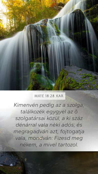 Máté 18:28 KAR Bible Verse Image