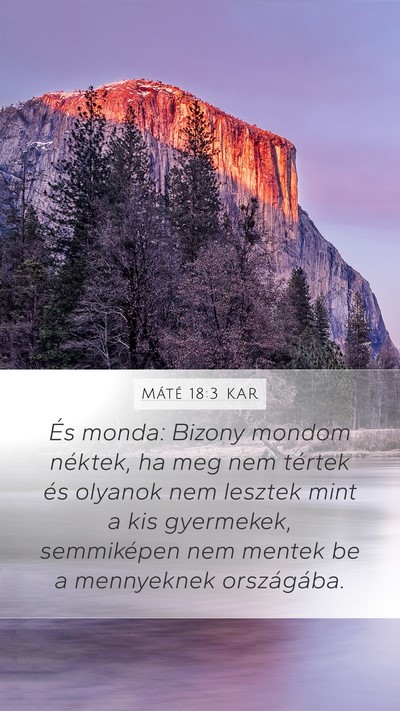 Máté 18:3 KAR Bible Verse Image