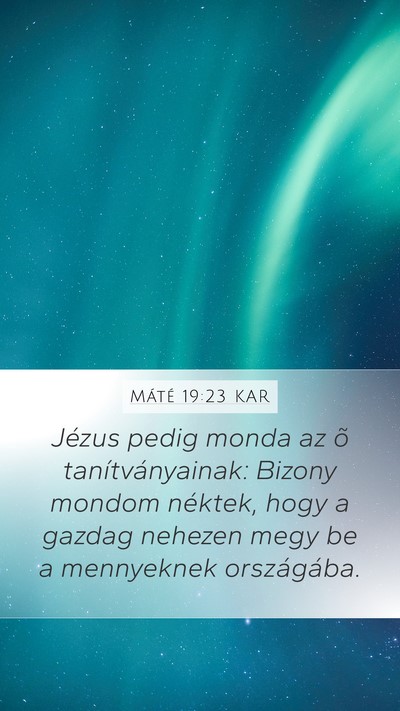 Máté 19:23 KAR Bible Verse Image