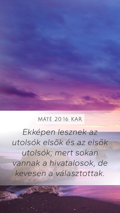 Máté 20:16 KAR Bible Verse Image
