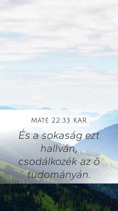 Máté 22:33 KAR Bible Verse Image