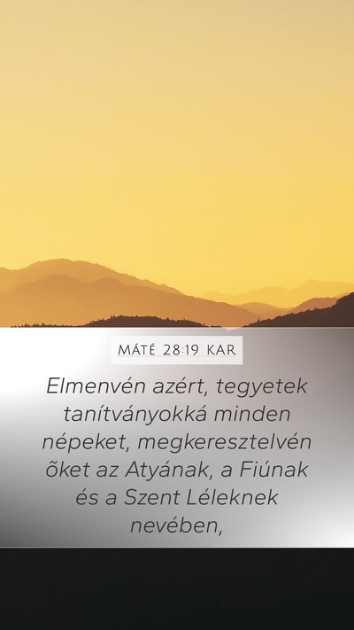 Máté 28:19 KAR Bible Verse Image