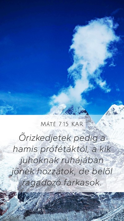 Máté 7:15 KAR Bible Verse Image