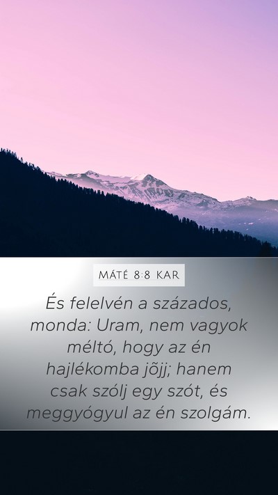 Máté 8:8 KAR Bible Verse Image