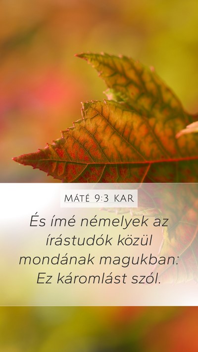 Máté 9:3 KAR Mobile Phone Wallpaper - És ímé némelyek az írástudók közül - Mobile Bible Verse Wallpaper