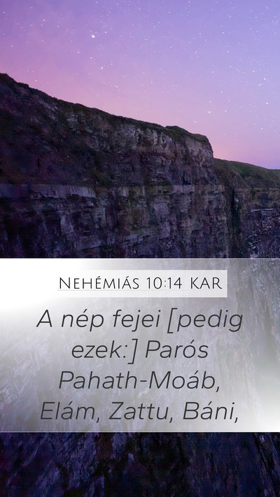 Nehémiás 10:14 KAR Bible Verse Image