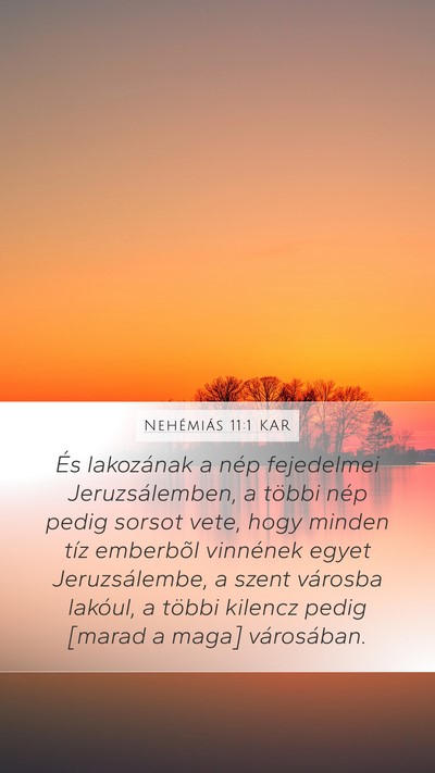 Nehémiás 11:1 KAR Bible Verse Image