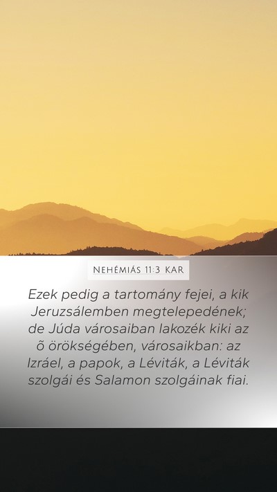 Nehémiás 11:3 KAR Bible Verse Image